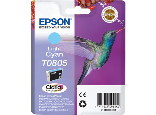 Epson T0805 cartouche d'encre Cyan Clair authentique C13T08054011 (TVA incluse)