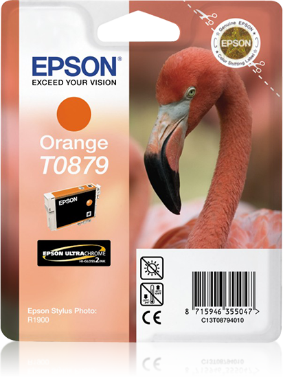 Epson T0879 cartouche d'encre Orange authentique C13T08794010 (TVA incluse)