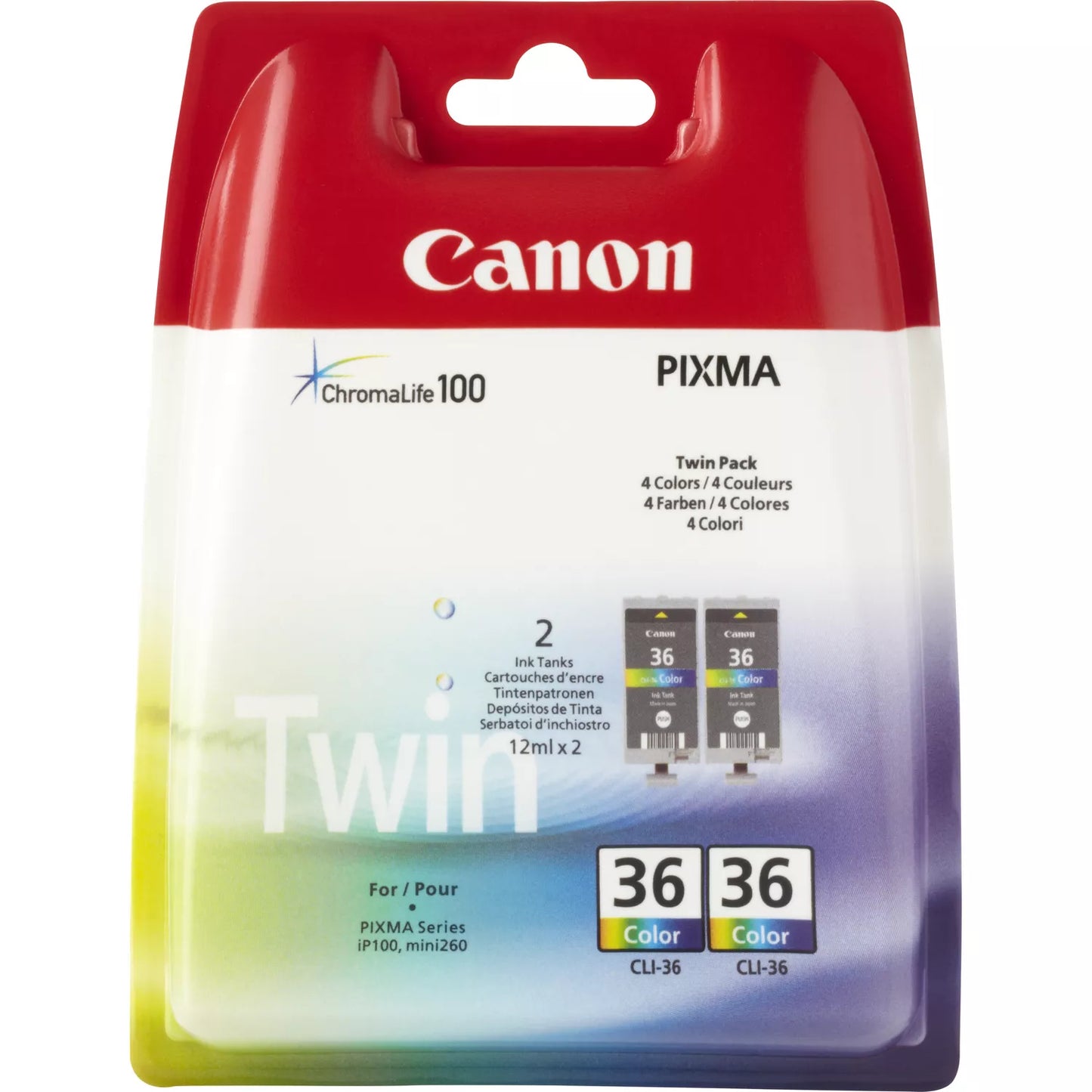 Canon CLI-36 Twin cartouche d'encre Tricolore authentique (TVA incluse)