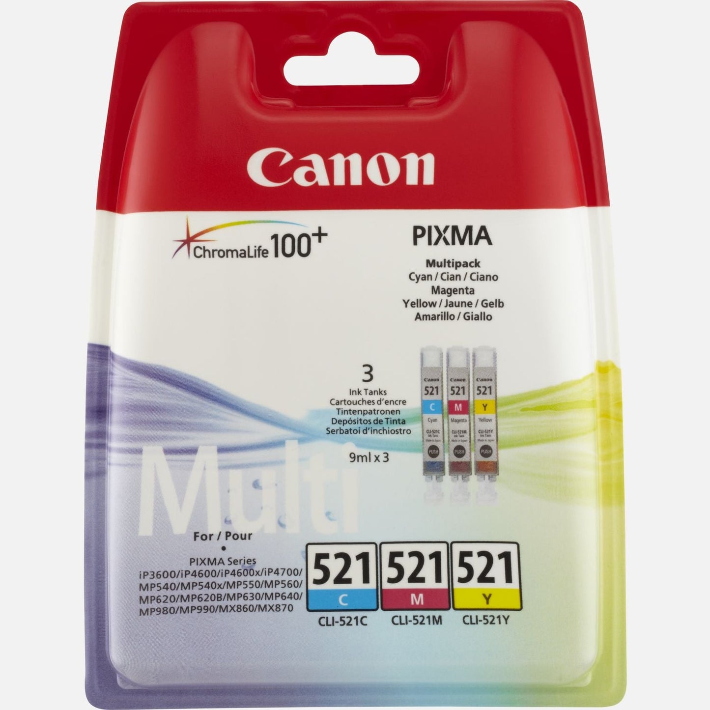 Canon CLI-521 cartouche d'encre Tricolore authentique (TVA incluse)