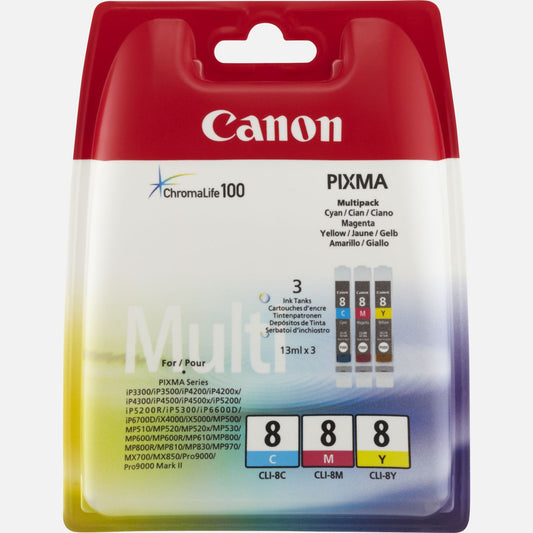 Canon CLI-8 Cartouche d'encre CMY authentique (TVA incluse)