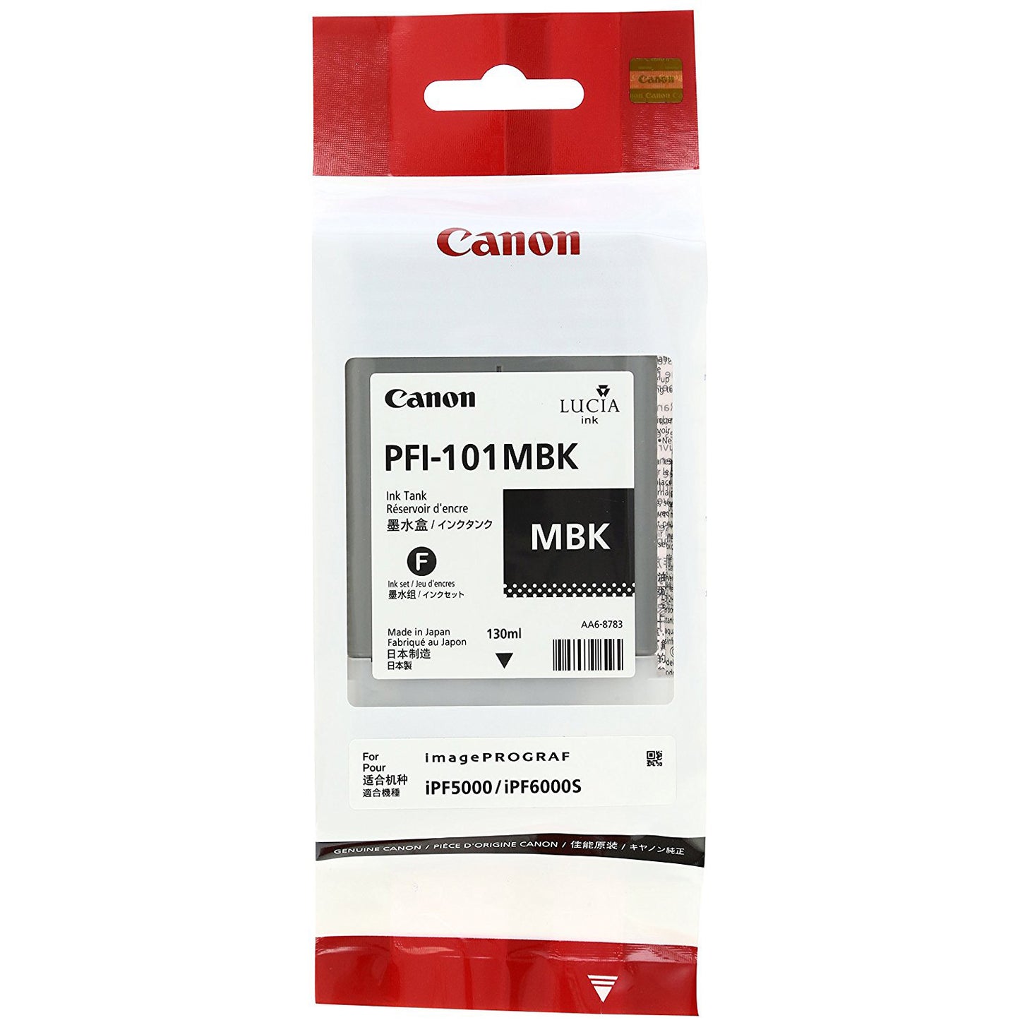 Canon PFI-101MBK Cartouche d'encre Noir Mat authentique (TVA incluse)