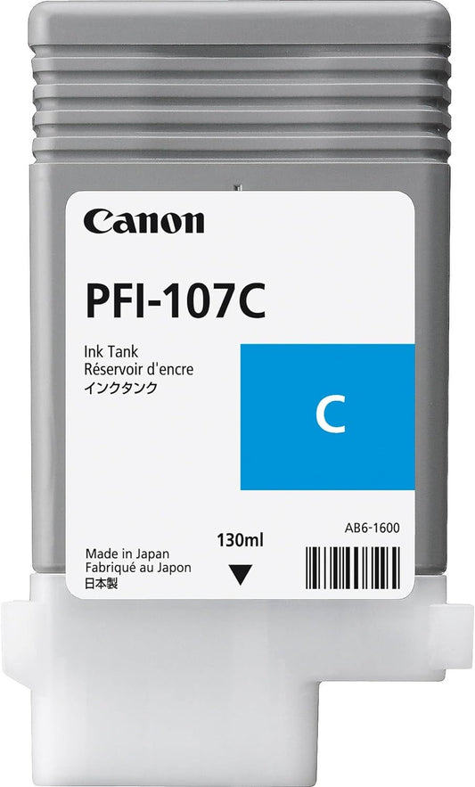 Canon PFI-107C (6706B001AA) Cartouche d'encre Cyan authentique (TVA incluse)