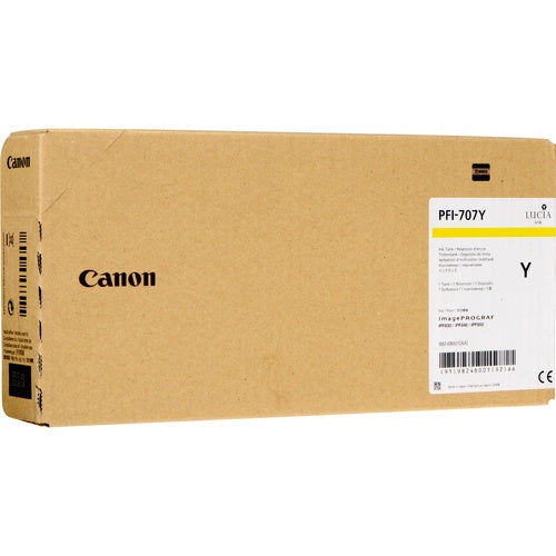 CANON PFI-707Y (9824B001) Cartouche d'encre Jaune authentique (TVA incluse)