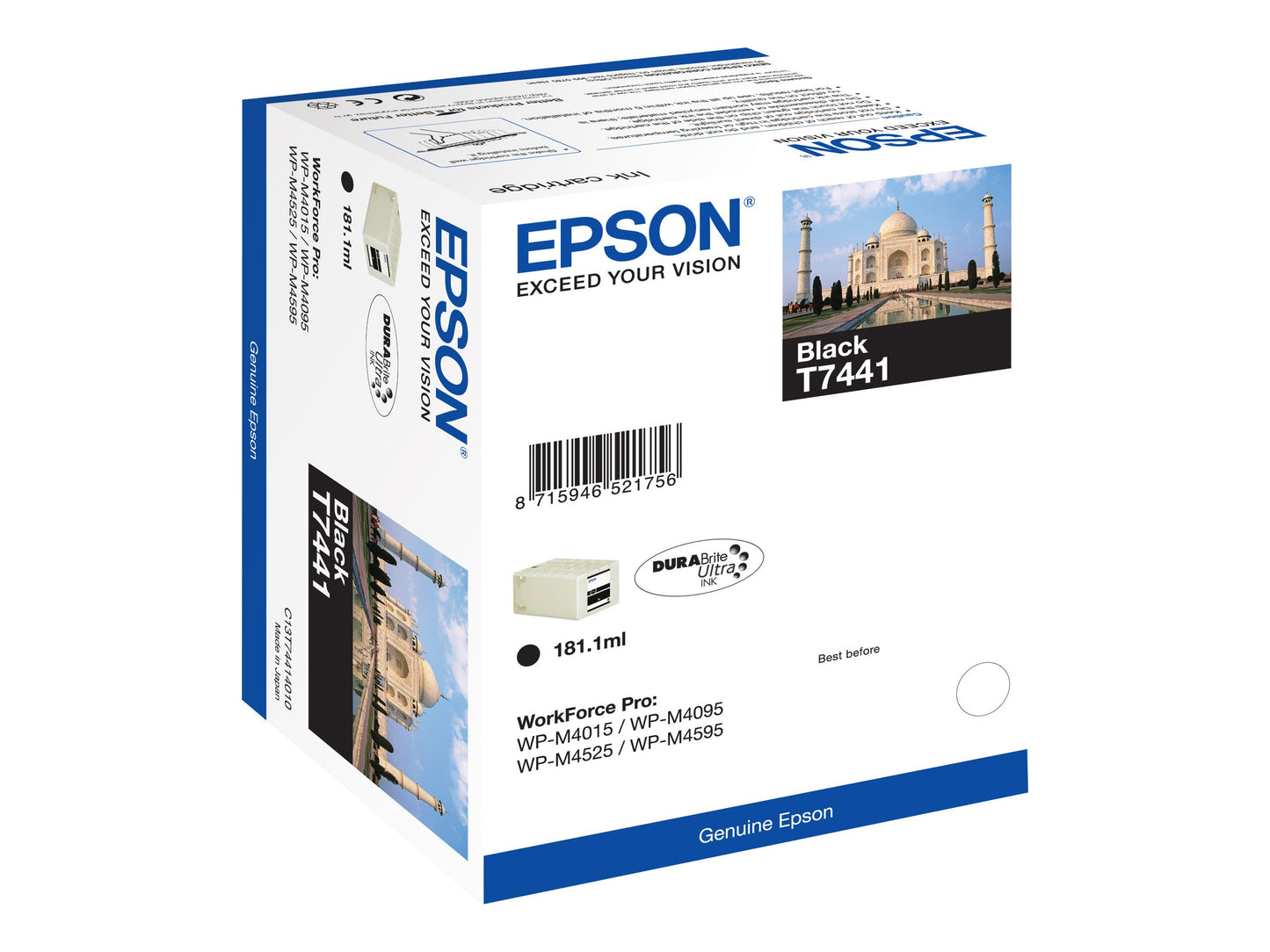 Epson T7441 cartouche d'encre Noire authentique (TVA incluse)