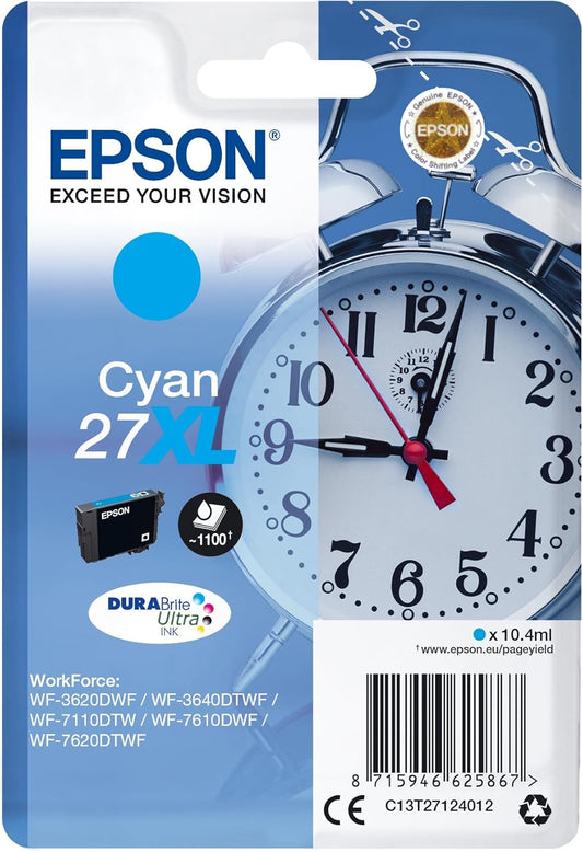 Epson 27XL Cyan cartouche d'encre authentique (TVA incluse)