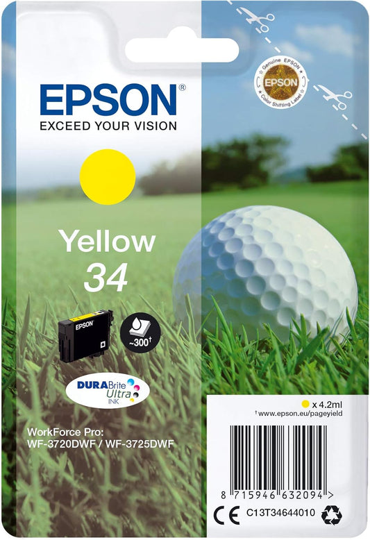 Epson 34 cartouche d'encre jaune authentique C13T34624010 (TVA incluse)