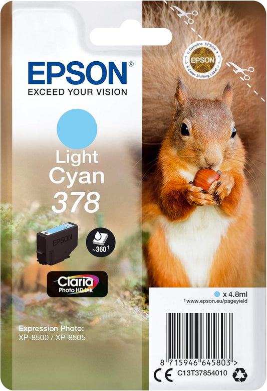 Epson 378 cartouche d'encre cyan clair authentique C13T37854010 (TVA incluse)