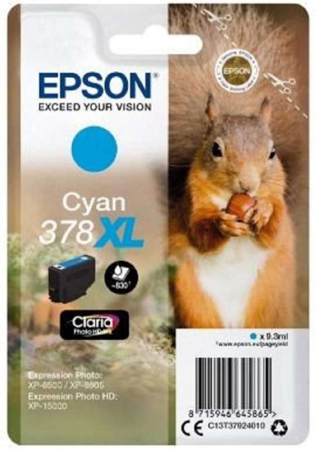 Epson 378XL cyan cartouche d'encre authentique (TVA incluse)
