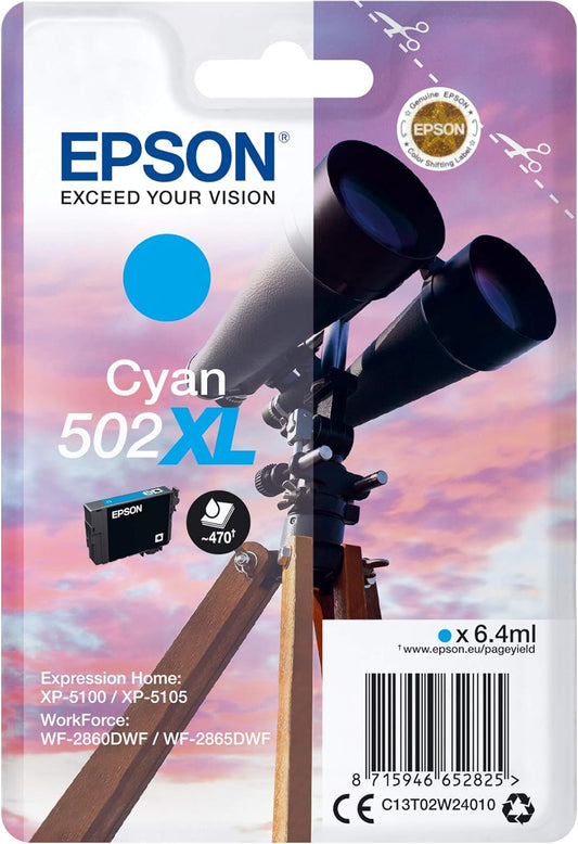 Epson 502XL cartouche d'encre Cyan authentique (TVA incluse)
