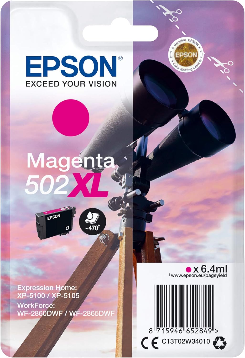 Epson 502XL cartouche d'encre Magenta authentique (TVA incluse)
