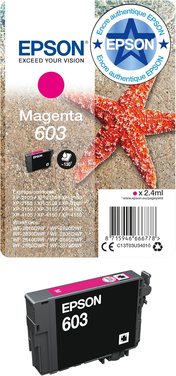 Epson 603 cartouche d'encre Magenta authentique (TVA incluse)