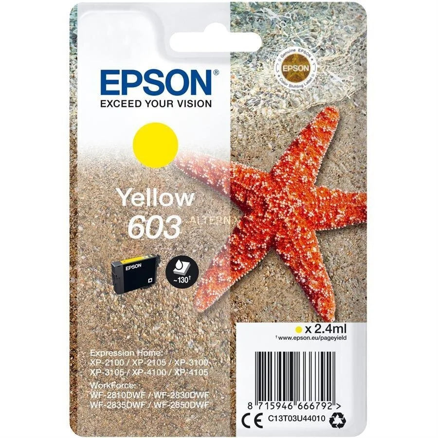 Epson 603 cartouche d'encre Jaune authentique C13T03U44010 (TVA incluse)