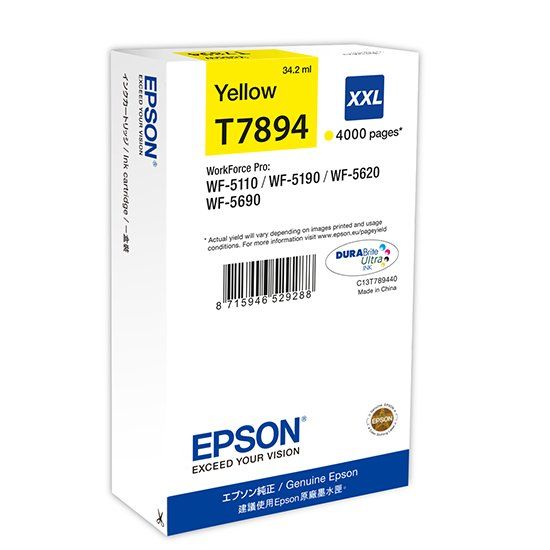 Epson T7894 cartouche d'encre Jaune authentique (TVA incluse)