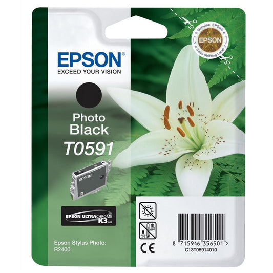 Epson T0591 cartouche d'encre Photo Noire authentique C13T05914010 (TVA incluse)