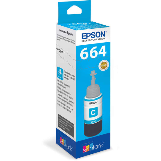 Epson 664 Bouteille d'encre Cyan authentique C13T664240 (TVA incluse)