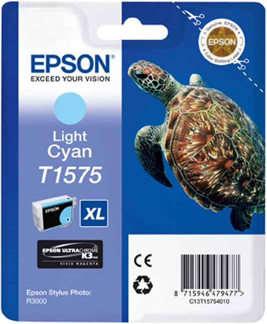 Epson T1575 XL cartouche d'encre cyan clair authentique C13T15754010 (TVA incluse)