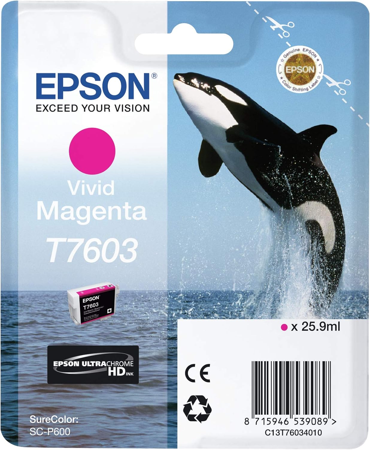 Epson T7603 cartouche d'encre vivid magenta authentique C13T76034010 (TVA incluse)