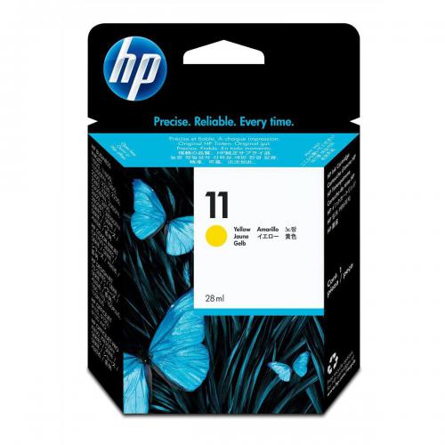 HP 11 cartouche d'encre Jaune authentique C4838A (TVA incluse)