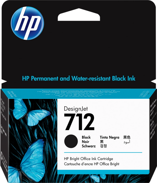 HP 712 cartouche d'encre Noire authentique 3ED71A (TVA incluse)