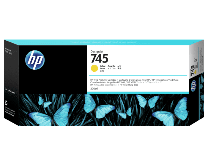 HP 745 cartouche d'encre Jaune authentique F9K02A (TVA incluse)