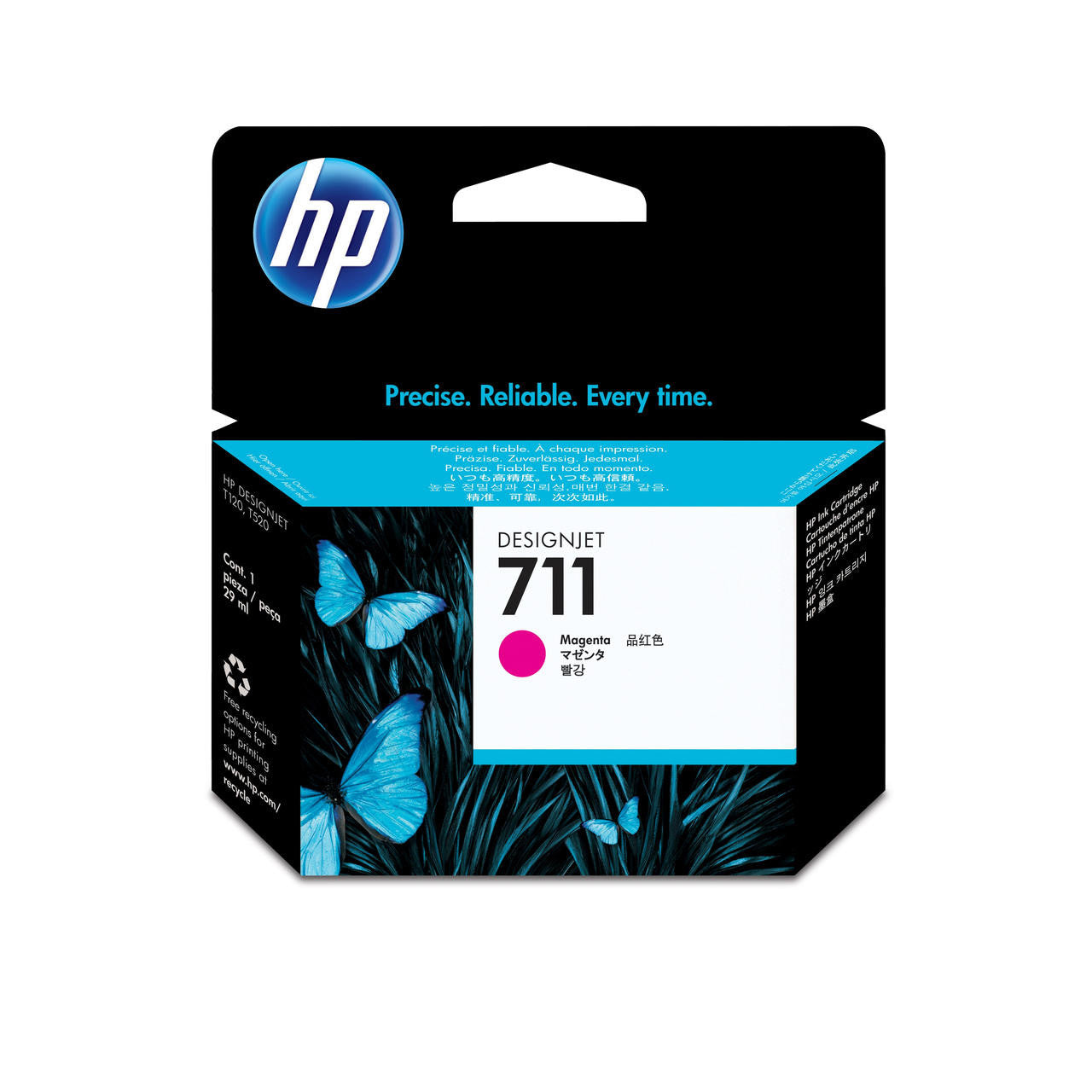 HP 711 cartouche d'encre Magenta authentique CZ131A (TVA incluse)