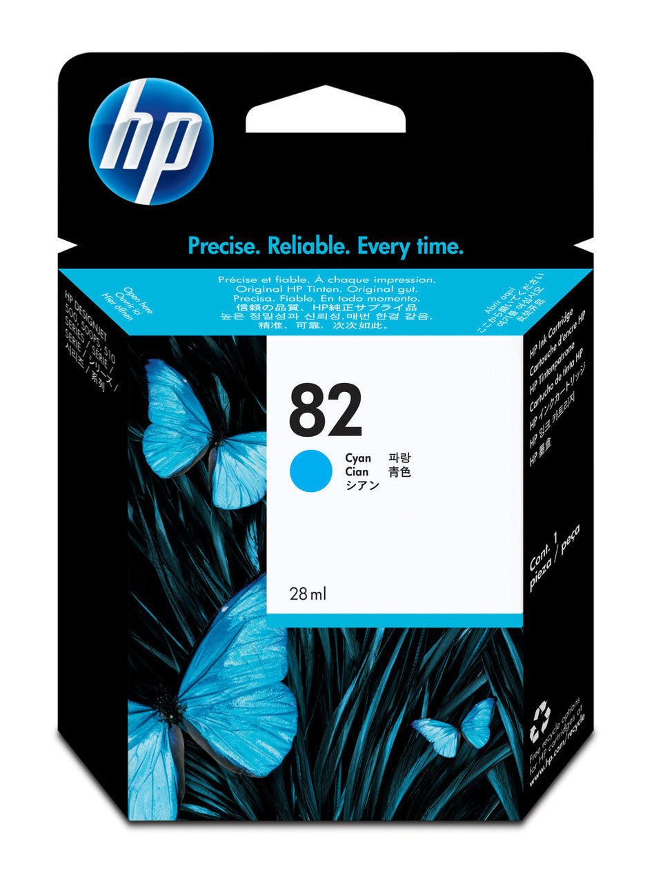 HP 82 cartouche d'encre Cyan authentique C4911A (TVA incluse)