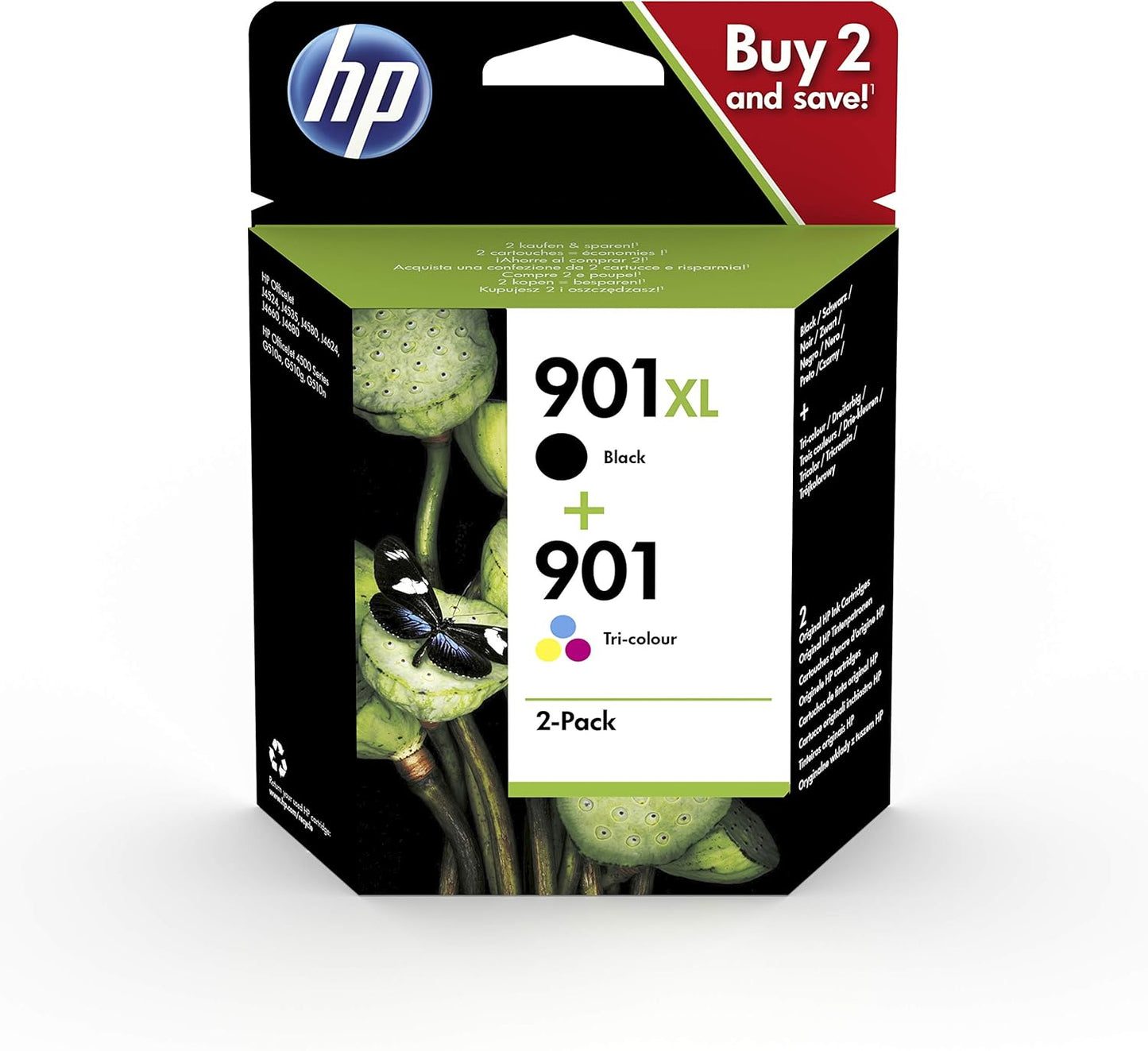 HP 901XL Noire et 901 Tricolor multipack (SD519AE) cartouche d'encre authentique (TVA incluse)