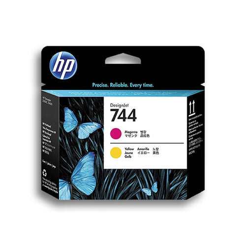 HP 744 Tête d'impression Magenta/Jaune authentique F9J87A (TVA incluse)