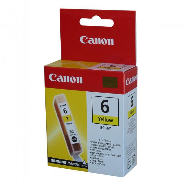 Canon BCI-6Y cartouche d'encre Jaune authentique (TVA incluse)