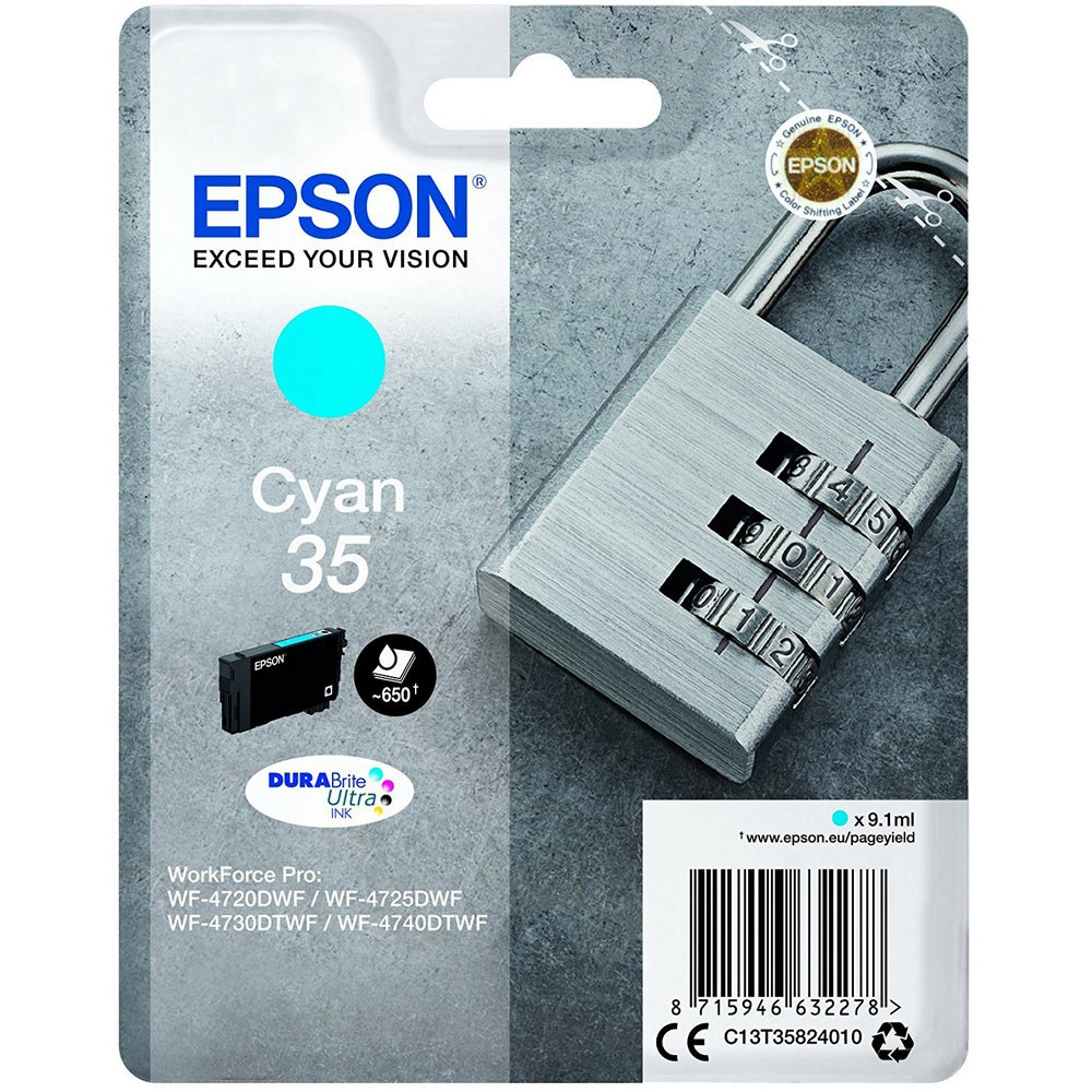 Epson 35 cartouche d'encre Cyan authentique C13T35824010 (TVA incluse)