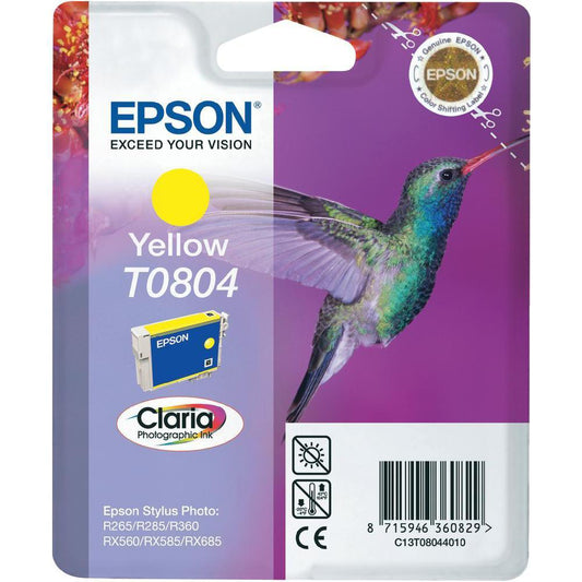 Epson T0804 cartouche d'encre Jaune authentique C13T08044010 (TVA incluse)