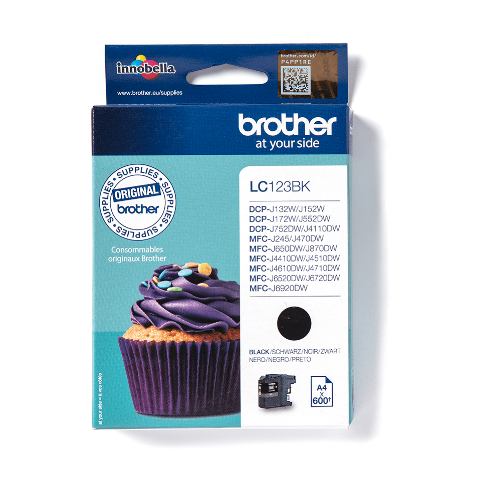 Brother LC123BK cartouche d'encre Noire authentique (TVA incluse)