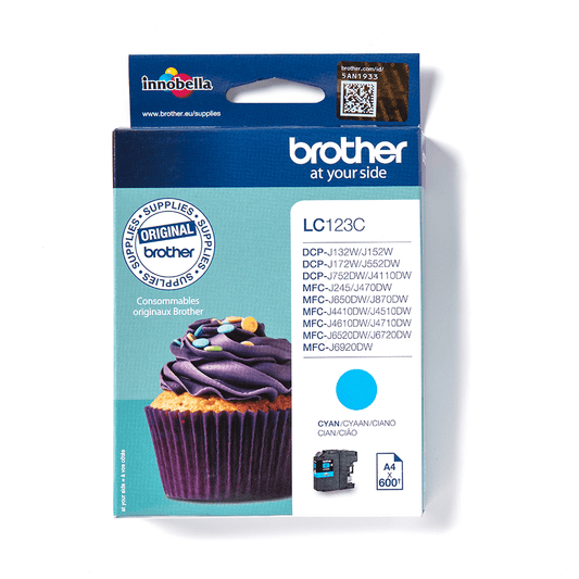 Brother LC123C cartouche d'encre Cyan authentique (TVA incluse)