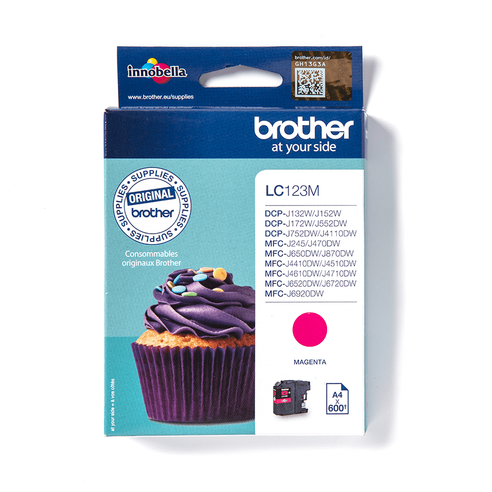 Brother LC123M cartouche d'encre Magenta authentique (TVA incluse)