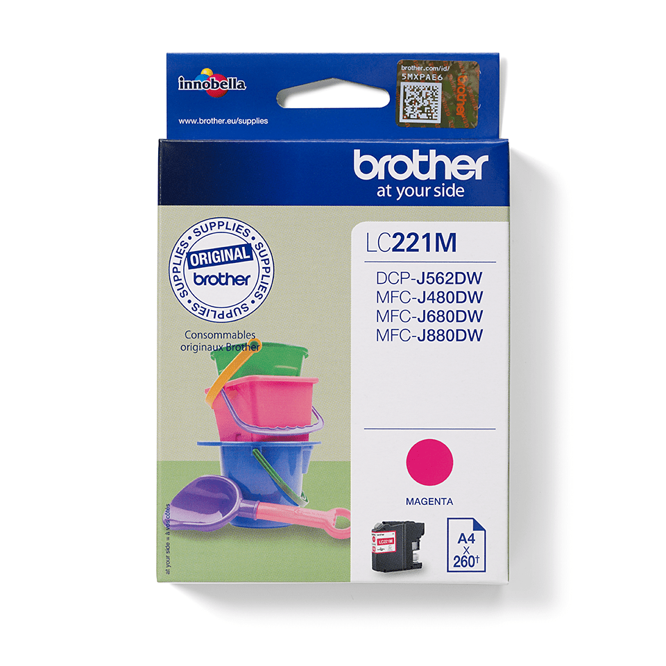 Brother LC221M cartouche d'encre Magenta authentique (TVA incluse)