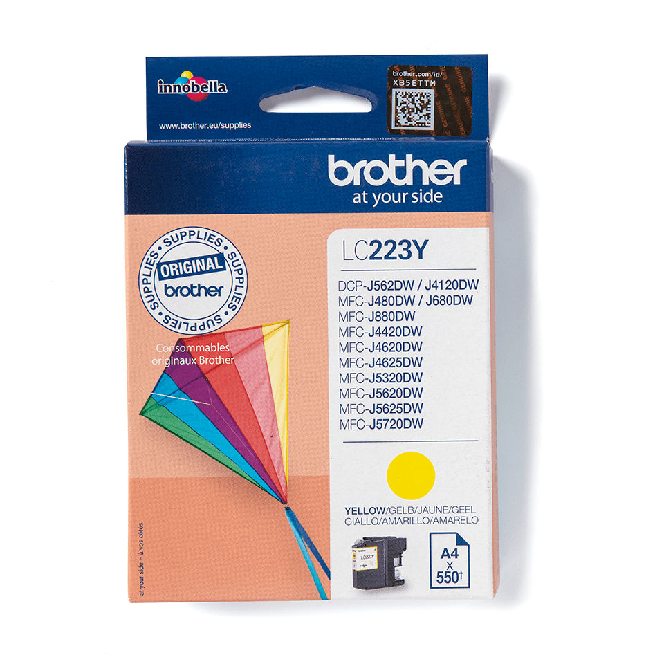 Brother LC223Y cartouche d'encre Jaune authentique (TVA incluse)