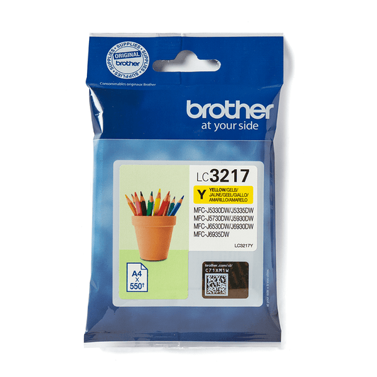 Brother LC3217Y cartouche d'encre Jaune authentique (TVA incluse)