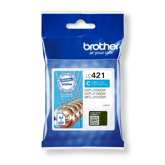 Brother LC421C cartouche d'encre Cyan authentique (TVA incluse)