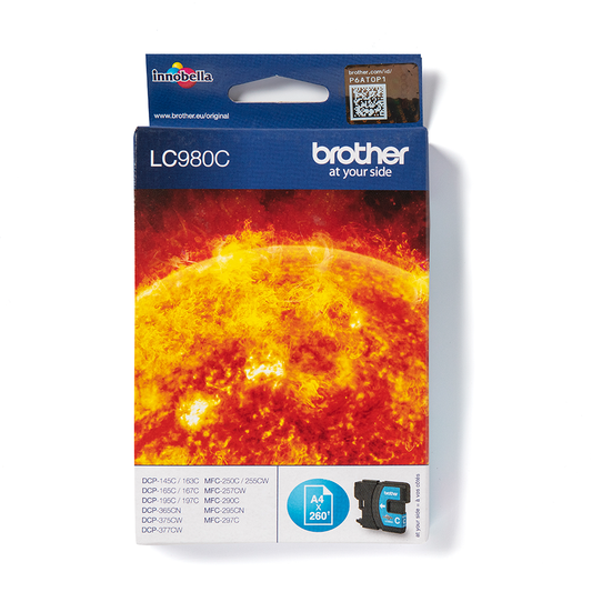 Brother LC980C cartouche d'encre Cyan authentique (TVA incluse)