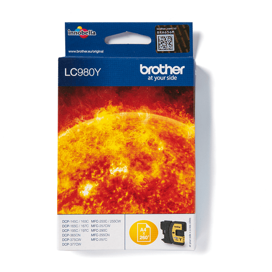 Brother LC980Y cartouche d'encre Jaune authentique (TVA incluse)