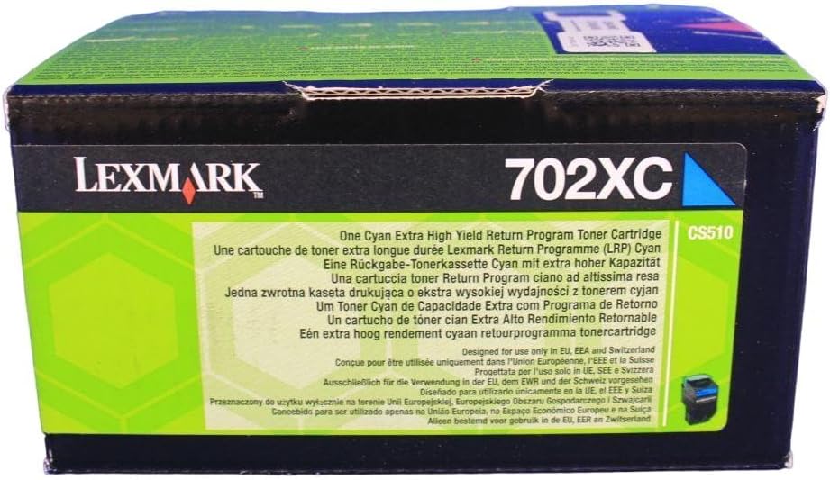 Lexmark 70C2XC0 (702XC) Cartouche de toner Cyan authentique (TVA incluse)