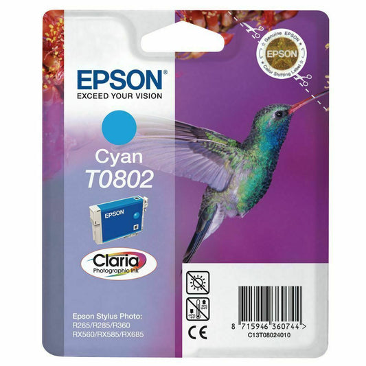 Epson T0802 cartouche d'encre Cyan authentique C13T08024010 (TVA incluse)