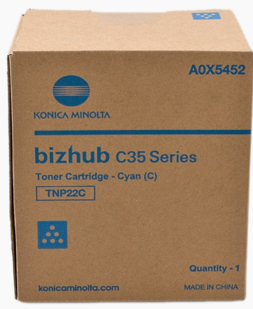 Konica Minolta TNP22C (A0X5452) Cartouche de toner Cyan authentique (TVA incluse)