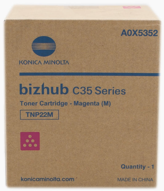 Konica Minolta TNP22M (A0X5352) Cartouche de toner Magenta authentique (TVA incluse)