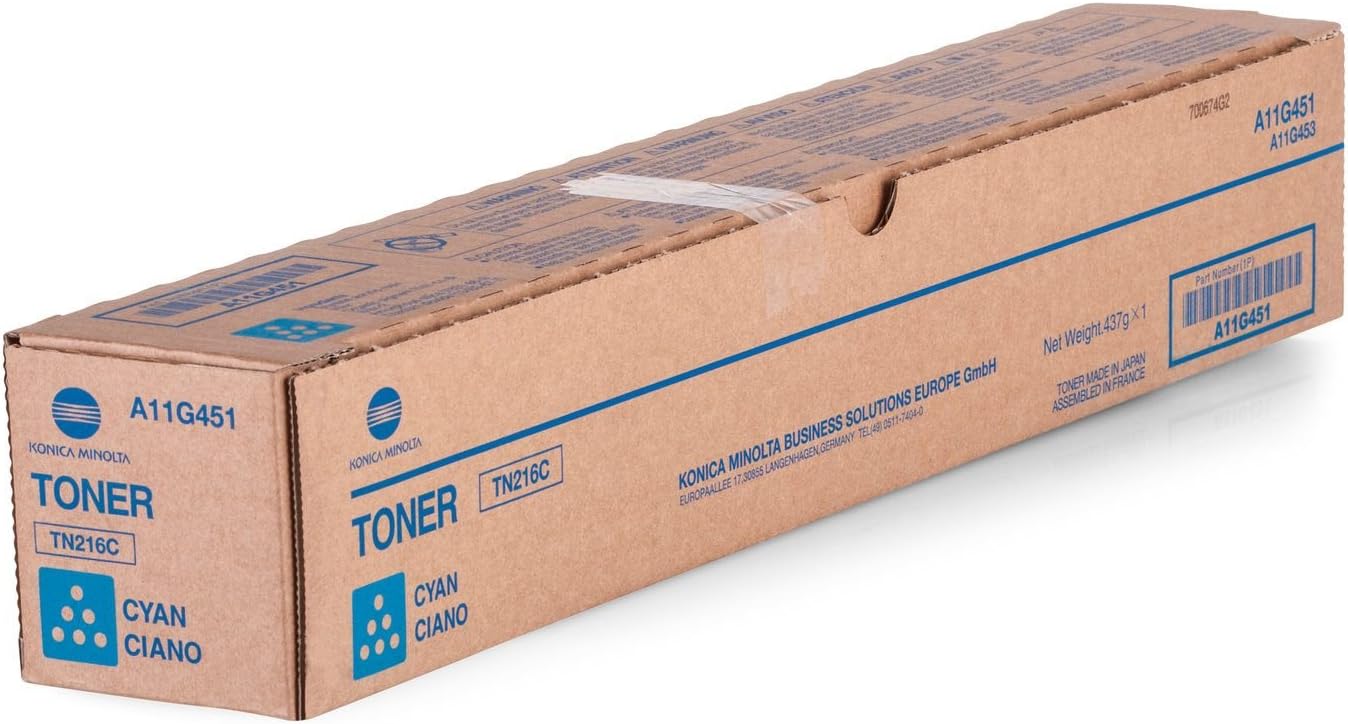 Konica Minolta TN216C (A11G451) Cartouche de toner Cyan authentique (TVA incluse)