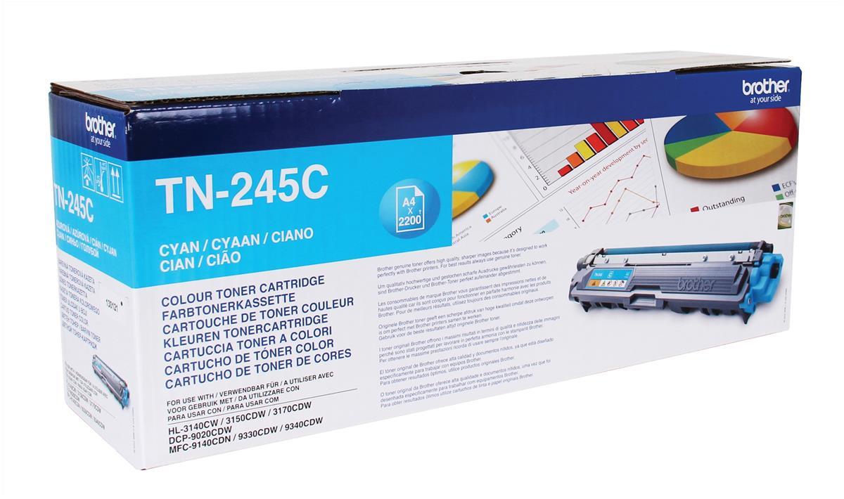 Brother TN245C (TN-245C) Cartouche de toner Cyan authentique (TVA incluse)