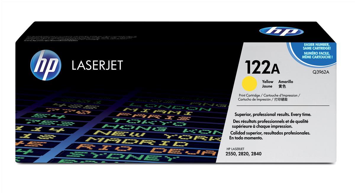 HP Q3962A (122A) Cartouche de toner Jaune authentique (TVA incluse)