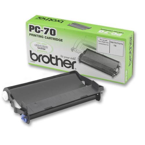 Brother PC70 (PC-70) Cartouche pour fax (cartouche + ruban) Noir authentique (TVA incluse)