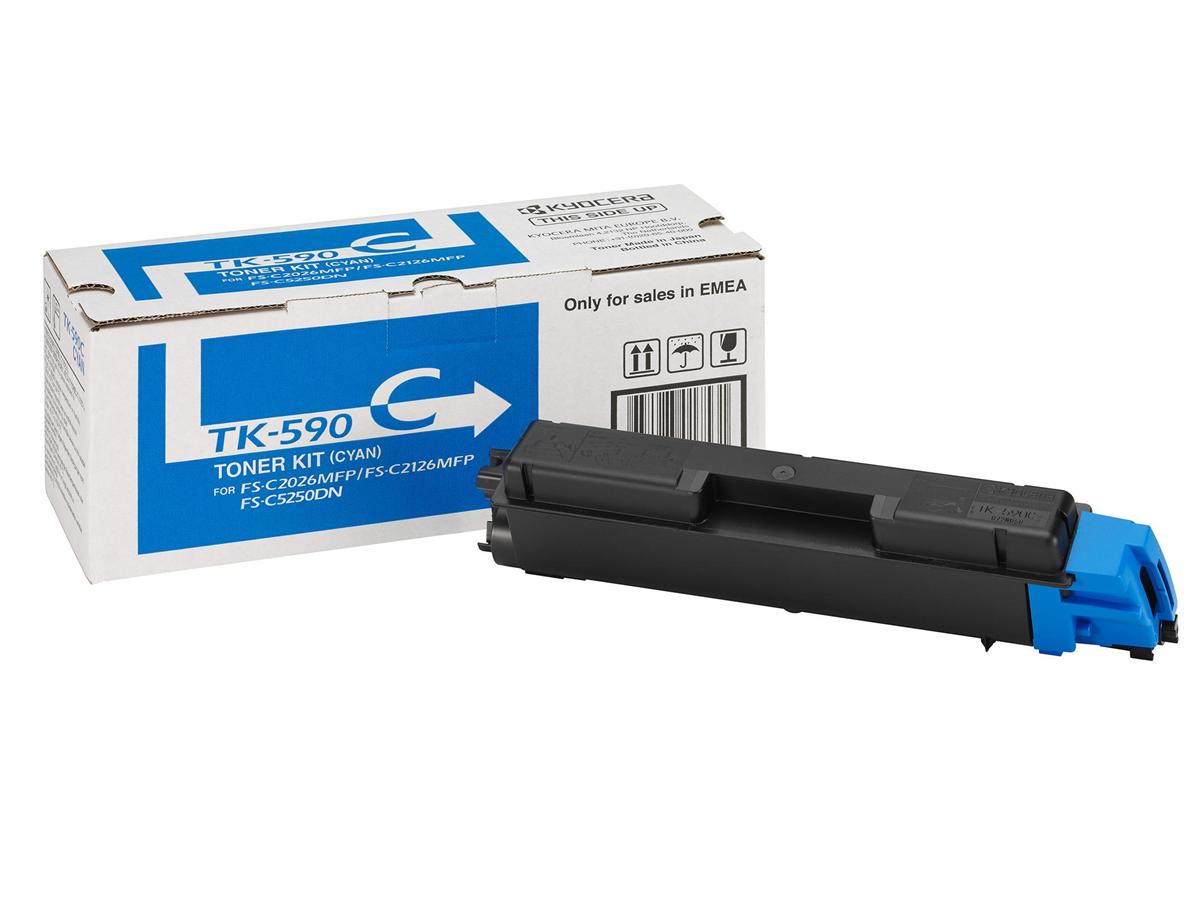 Kyocera TK-590C (1T02KVCNL0) Cartouche de toner Cyan authentique (TVA incluse)